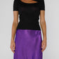 Maglia nera a maniche corte con lurex e scollo cut out