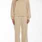 Pantalone jogger beige con fondo ampio