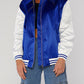 Giacca stile college blu royal con zip