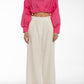 Pantalone bianco con gamba ampia