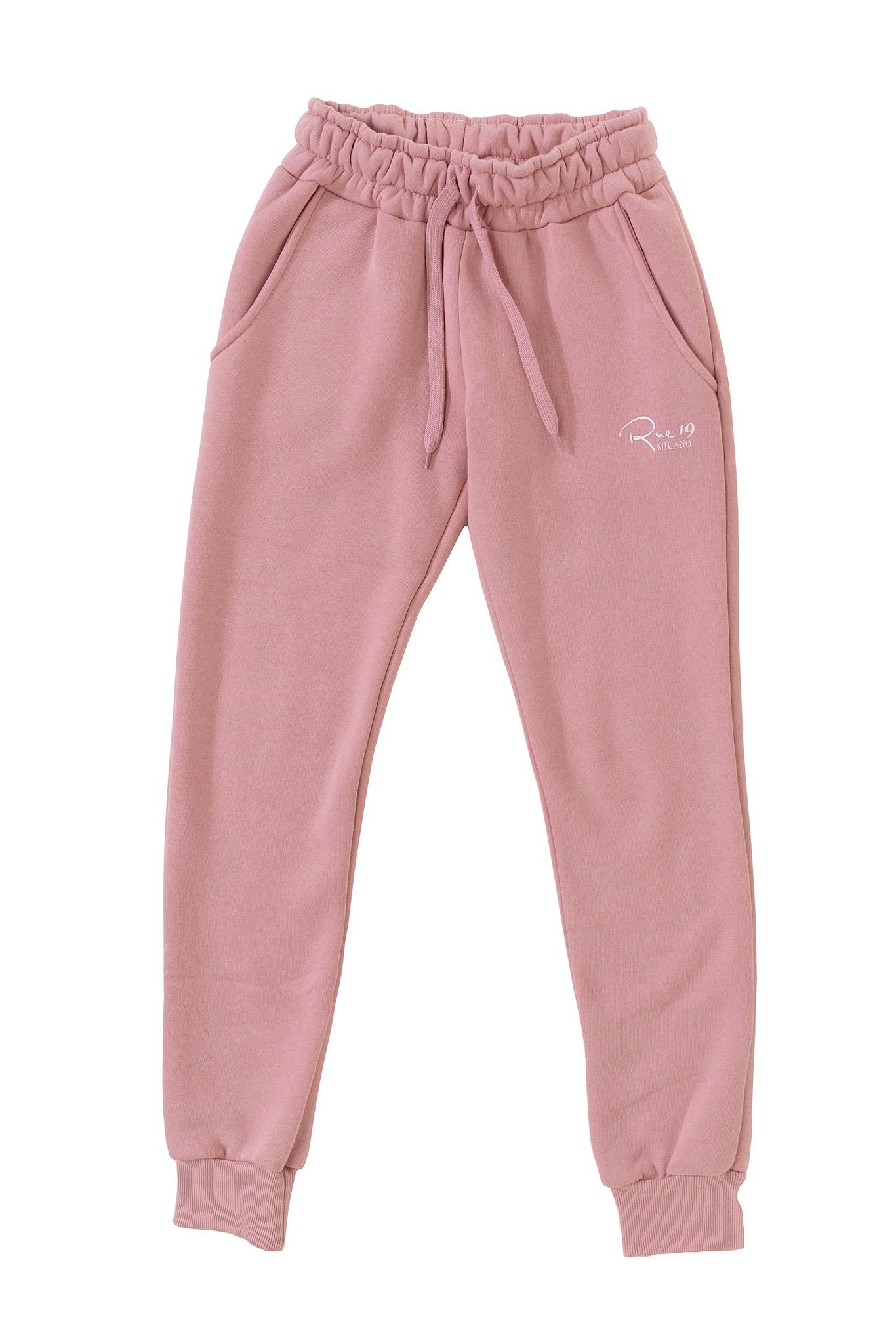 Pantalone jogger sportivo rosa normal fit con logo Rue 19 milano