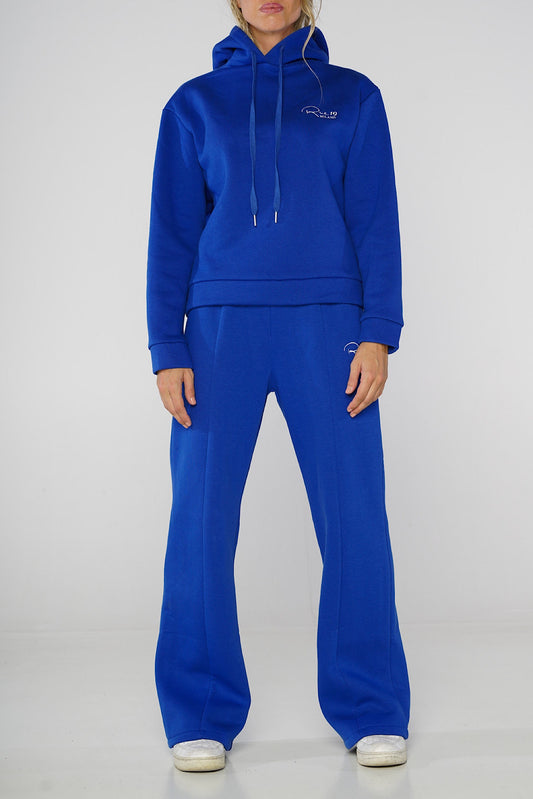 Pantalone jogger blu royal con fondo ampio