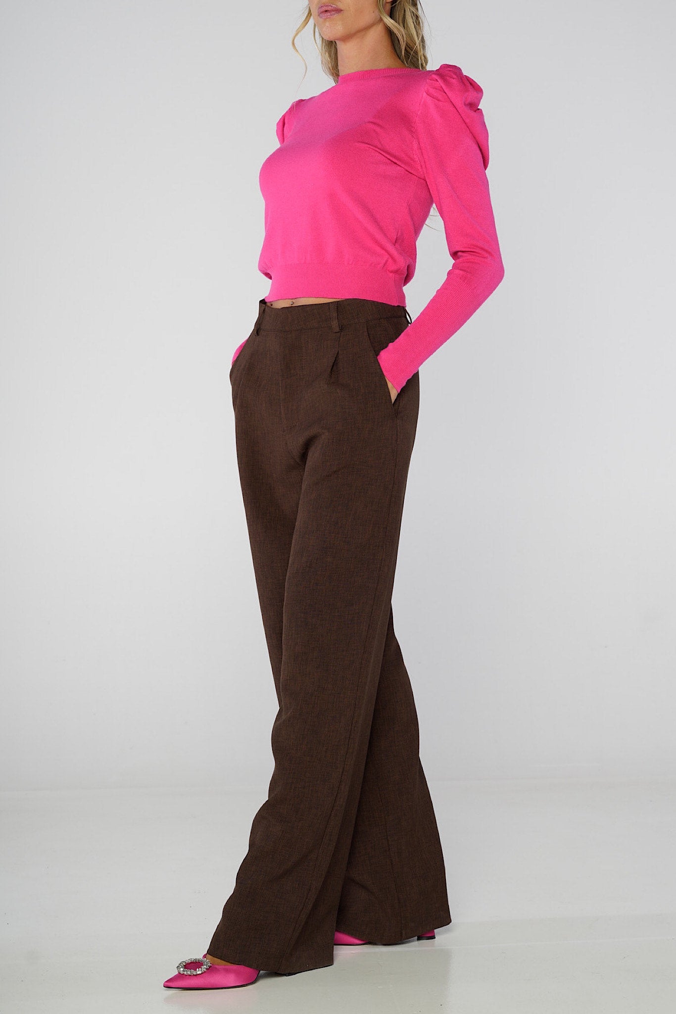 Pantalone wide leg Cioccolato