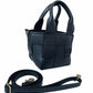 Borsa in vera pelle con intreccio