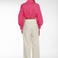 Pantalone bianco con gamba ampia