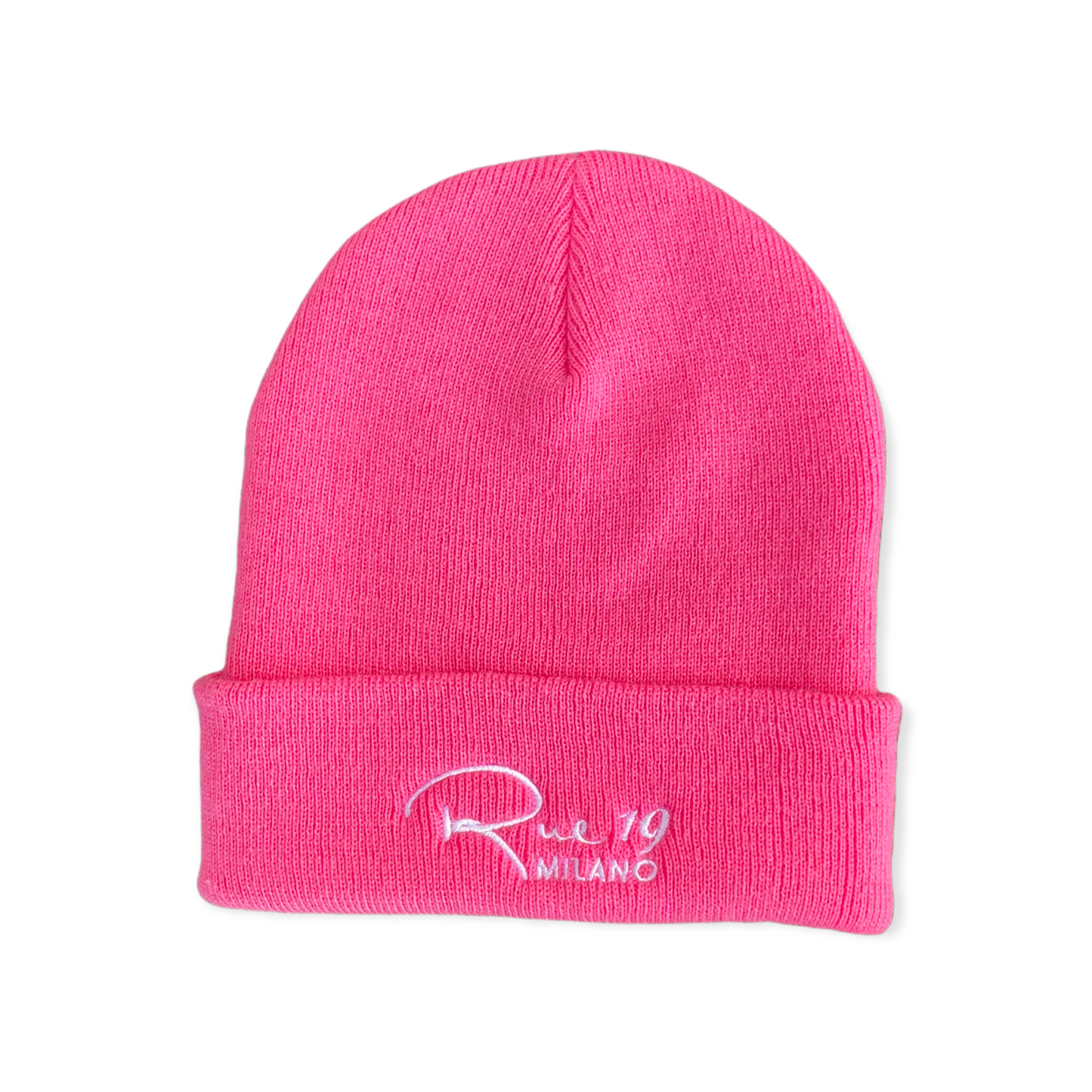 Cappello rosa Bubble con ricamo bianco Rue 19 Milano