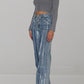 Jeans a palazzo con dettagli argento